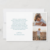 Minimale blauwe foto Moderne kerst Feestdagenkaart (Achterkant)