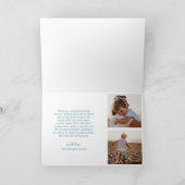 Minimale Blauwe Foto Moderne Kerstmis Feestdagen Kaart (Binnen)