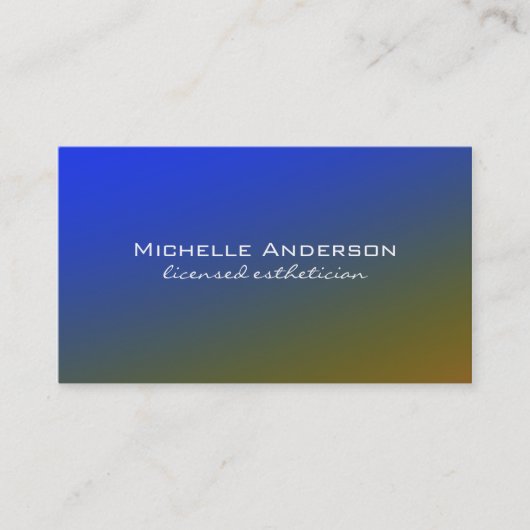 Minimale blauwe gele fade visitekaartje (Voorkant)