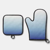 Minimale Blauwe Gradiënt Achtergrond Ovenwant & Pannenlap Set (Voorkant)