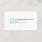 Minimale blauwe grijze witte tanden visitekaartje (Voorkant)