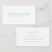 Minimale Blauwe Groene Tekst Visitekaartje (Voorkant / Achterkant)