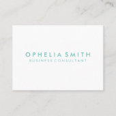 Minimale Blauwe Groene Tekst Visitekaartje (Voorkant)