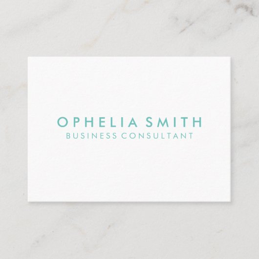 Minimale Blauwe Groene Tekst Visitekaartje (Voorkant)