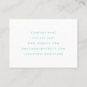 Minimale Blauwe Groene Tekst Visitekaartje (Achterkant)