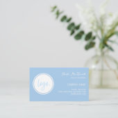 MINIMALE BLAUWE KLEUR BEDRIJF LOGO BUSINESS CUSTOM VISITEKAARTJE (Staand voorkant)