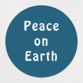 Minimale blauwe labels voor vrede op aarde (Design 1)