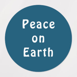 Minimale blauwe labels voor vrede op aarde