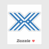 Minimale Blauwe lijn Letter X Monogram Sticker (Vel)