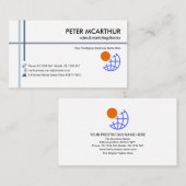 Minimale Blauwe Lijnen Wereldwijde Invoer Visitekaartje (Voorkant / Achterkant)