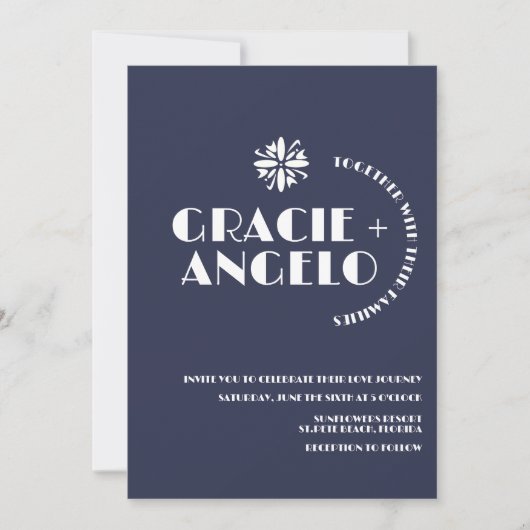 Minimale blauwe marineslepels kaart (Voorkant)