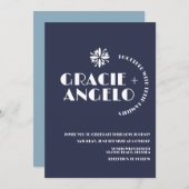 Minimale blauwe marineslepels kaart (Voorkant / Achterkant)