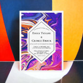 Minimale blauwe Mauve Oranje Galaxy Abstracte brui Kaart