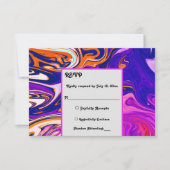 Minimale blauwe Mauve Oranje Galaxy Abstracte brui RSVP Kaartje (Voorkant)