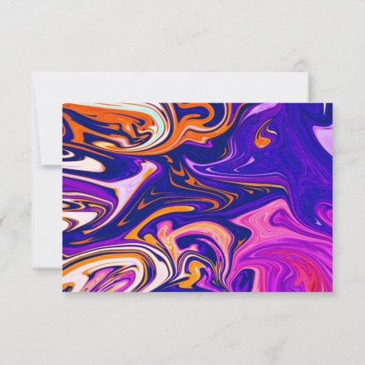 Minimale blauwe Mauve Oranje Galaxy Abstracte brui RSVP Kaartje (Achterkant)