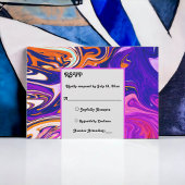 Minimale blauwe Mauve Oranje Galaxy Abstracte brui RSVP Kaartje