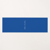 Minimale blauwe monogram op maat yogamat (Voorkant (horizontaal))