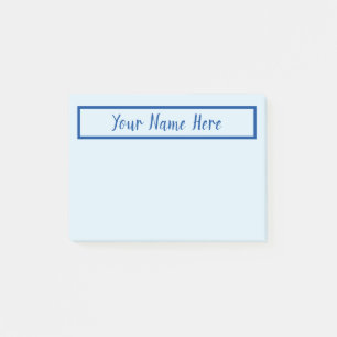Minimale blauwe naam voor de marine post-it® notes