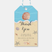 Minimale Blauwe Oceaan Zomer Bruiloft Cadeaulabel (Voorkant)