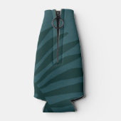 Minimale Blauwe Palm Leaf Bachelorette Fles Flesjeskoeler (Achterkant)