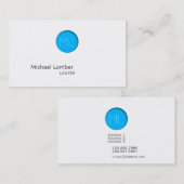 Minimale blauwe puntmonogram Visitekaartje (Voorkant / Achterkant)