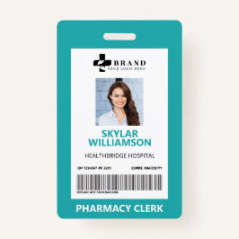 Minimale blauwe rand Lijst Medische foto-ID & Logo Badge