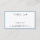 Minimale blauwe rand witte achtergrond visitekaartje (Achterkant)