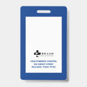 Minimale blauwe randframe medische foto ID & logo Badge (Achterkant)