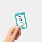 Minimale blauwe randframe medische foto ID & logo Badge (Handheld)