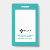 Minimale blauwe randframe medische foto ID & logo Badge (Achterkant)