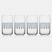 Minimale blauwe retro geïnspireerd blikvorm glas (Achterkant)