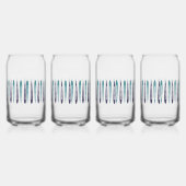 Minimale blauwe retro geïnspireerd blikvorm glas (Rechts)