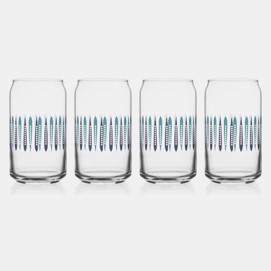 Minimale blauwe retro geïnspireerd blikvorm glas (Rechts)