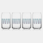 Minimale blauwe retro geïnspireerd blikvorm glas (Voorkant)
