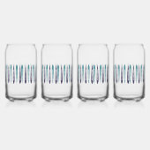 Minimale blauwe retro geïnspireerd blikvorm glas (Links)
