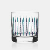 Minimale blauwe retro geïnspireerd whisky glas (Voorkant)