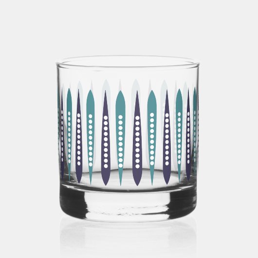 Minimale blauwe retro geïnspireerd whisky glas (Voorkant)