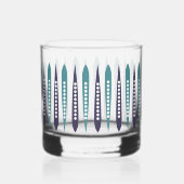 Minimale blauwe retro geïnspireerd whisky glas (Achterkant)