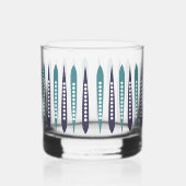 Minimale blauwe retro geïnspireerd whisky glas (Links)