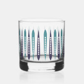 Minimale blauwe retro geïnspireerd whisky glas (Rechts)