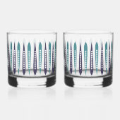 Minimale blauwe retro geïnspireerd whisky glas (Achterkant)