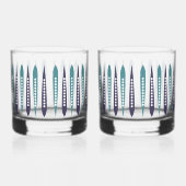 Minimale blauwe retro geïnspireerd whisky glas (Rechts)