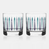 Minimale blauwe retro geïnspireerd whisky glas (Links)