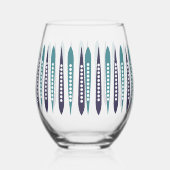 Minimale blauwe retro geïnspireerd wijnglas zonder voet (Rechts)