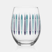 Minimale blauwe retro geïnspireerd wijnglas zonder voet (Links)