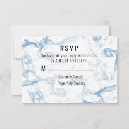 Minimale blauwe roke RSVP-kaart RSVP Kaartje
