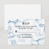 Minimale blauwe roke RSVP-kaart RSVP Kaartje (Voorkant / Achterkant)