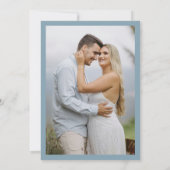 Minimale Blauwe Save the Date Trouwannonce (Achterkant)