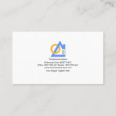 Minimale blauwe startzonbouw visitekaartje (Achterkant)