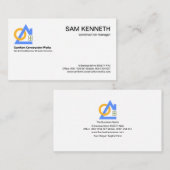 Minimale blauwe startzonbouw visitekaartje (Voorkant / Achterkant)